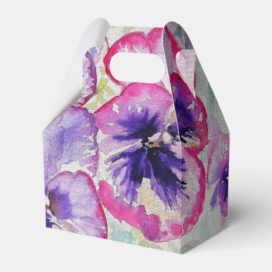 Ballotins Aquarelle florale violette Pansy rose (Verso)
