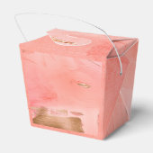 Ballotins Aquarelle Gold Peach Nom Abstrait Mariage moderne (Arrière)