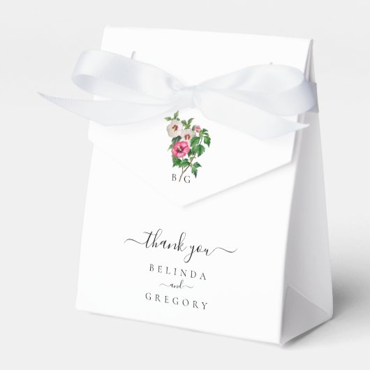 Ballotins Aquarelle Hibiscus Tropical Mariage d'été (Verso)