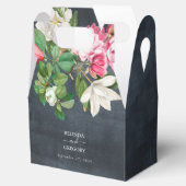 Ballotins Aquarelle Magnolia Fleurs Mariage Noir Blanc (Ouvert)