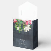 Ballotins Aquarelle Magnolia Fleurs Mariage Noir Blanc (Ouvert)