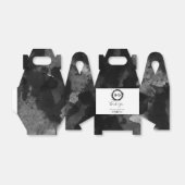 Ballotins Aquarelle Mariage noir simple (Déplié)