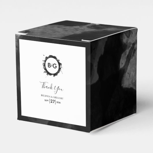 Ballotins Aquarelle Mariage noir simple (Verso)