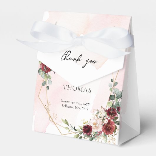 Ballotins Aquarelle marsala rose sauge mariage (Verso)