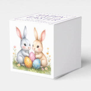 Ballotins Aquarelle mignonne lapins de Pâques heureux Pâques