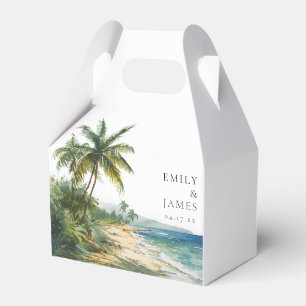 Ballotins Aquarelle moderne Mariage de plage tropicale