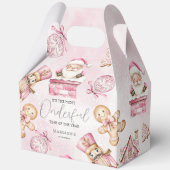 Ballotins aquarelle Neige rose 1er anniversaire Noël (Recto)