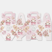 Ballotins aquarelle Neige rose 1er anniversaire Noël (Déplié)