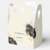 Ballotins Aquarelle Noir Rose Monogramme Mariage (Ouvert)