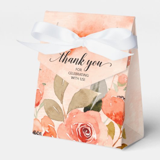 Ballotins Aquarelle Orange Floral Mariage (Verso)