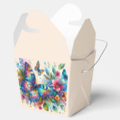 Ballotins Aquarelle Papillon Floral Fleurs Bleu rose (Ouvert)