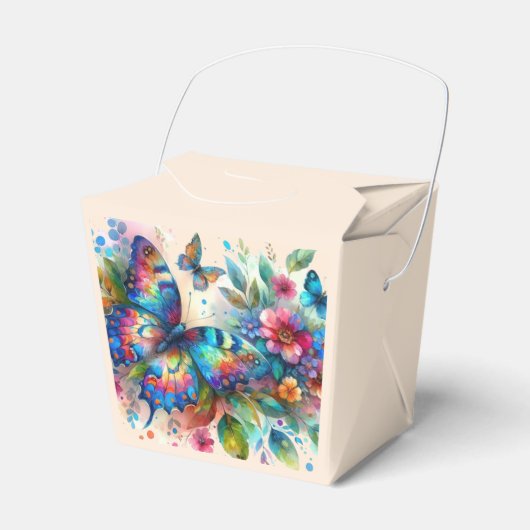 Ballotins Aquarelle Papillon Floral Fleurs Bleu rose (Verso)