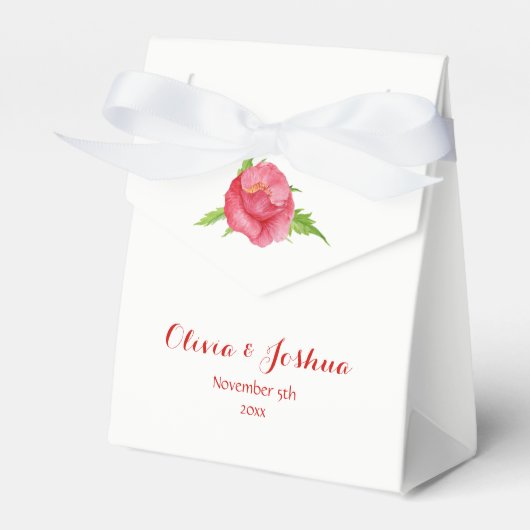 Ballotins Aquarelle Pavot Fleur Mariage Faveur Boxes (Verso)