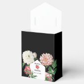Ballotins Aquarelle Peonies rose Fleurs Mariage Noir (Ouvert)
