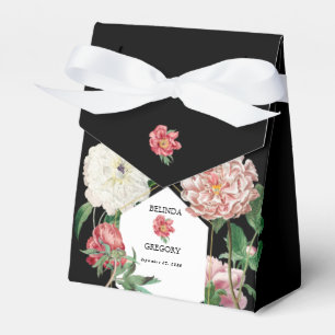 Ballotins Aquarelle Peonies rose Fleurs Mariage Noir