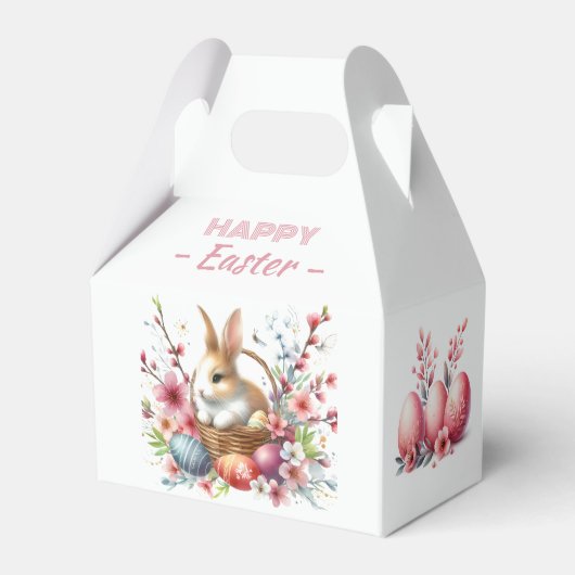 Ballotins Aquarelle Rabbit Oeufs de Pâques et fleurs - (Verso)