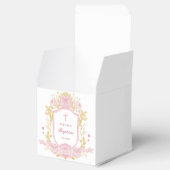 Ballotins Aquarelle Rose Crest Baptism Cube (Ouvert)