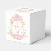 Ballotins Aquarelle Rose Crest Baptism Cube (Arrière)