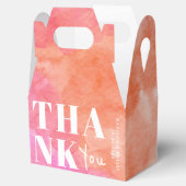 Ballotins Aquarelle rose et orange Merci Mariage (Ouvert)