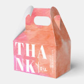 Ballotins Aquarelle rose et orange Merci Mariage (Verso)