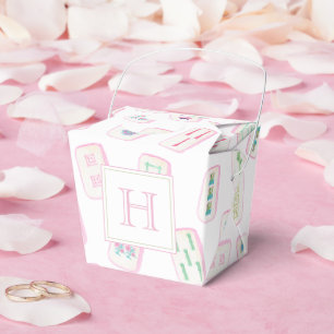 Ballotins Aquarelle rose et vert Mahjong Titres Monogramme