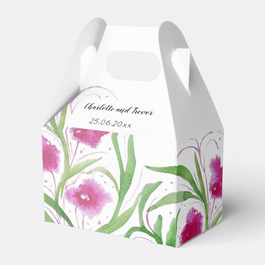 Ballotins Aquarelle rose Floral peinte à la main (Verso)