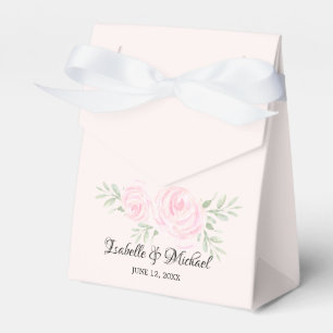 Ballotins Aquarelle rose pâle Roses mariage Faveur Boxes