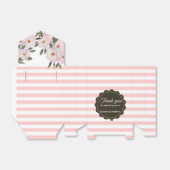 Ballotins Aquarelle rose rose blanc Roses gris rayures Motif (Déplié)