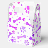 Ballotins Aquarelle rose violet Empreintes de pattes Anniver (Ouvert)