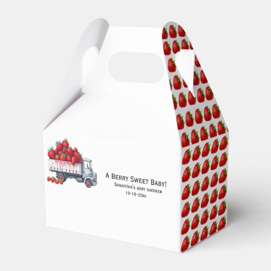 Ballotins Aquarelle Rustique Cute baby shower fraise (Verso)