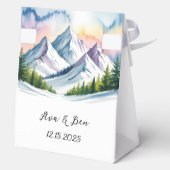 Ballotins Aquarelle Snowy Mountain Mariage paysage (Verso)