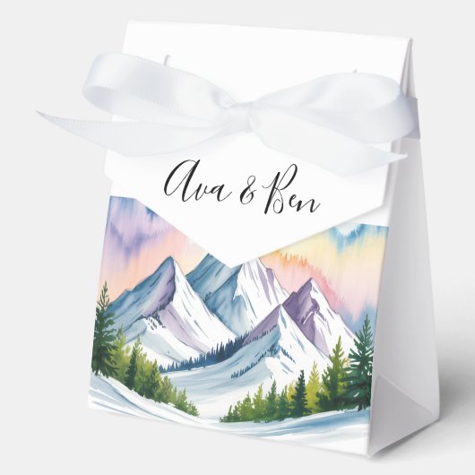 Ballotins Aquarelle Snowy Mountain Mariage paysage (Recto)