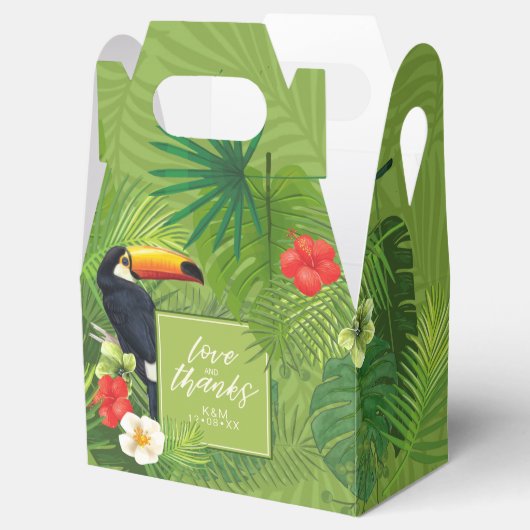 Ballotins Aquarelle Tropical avec Mariage Toucan V2 Gr ID577 (Ouvert)