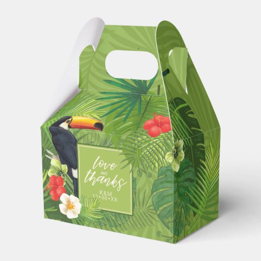 Ballotins Aquarelle Tropical avec Mariage Toucan V2 Gr ID577 (Verso)