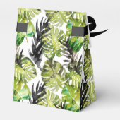 Ballotins Aquarelle Tropical Feuille mariage monogramme (Arrière)