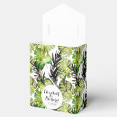 Ballotins Aquarelle Tropical Feuille mariage monogramme (Ouvert)