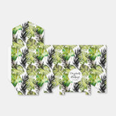 Ballotins Aquarelle Tropical Feuille mariage monogramme (Déplié)