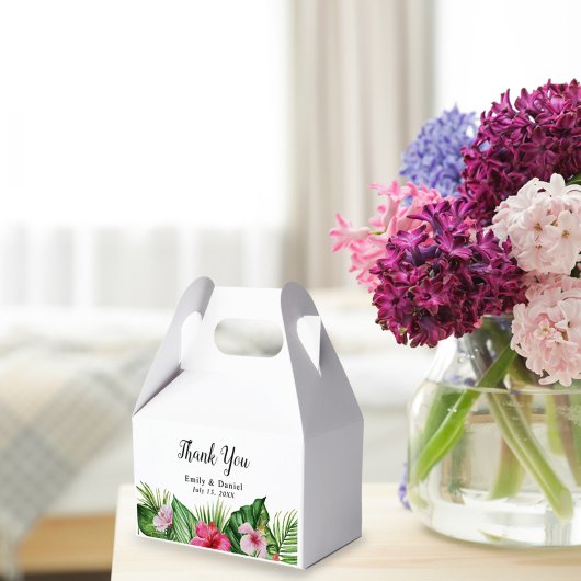 Ballotins Aquarelle Tropical Floral Merci Mariage