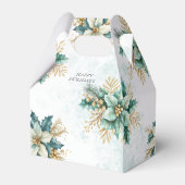 Ballotins Aquarelle Turquoise Floral Noël boîte cadeau de va (Arrière)