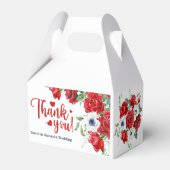 Ballotins Aquarelle verte et rouge Floral Wedding Favor Box (Arrière)