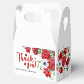 Ballotins Aquarelle verte et rouge Floral Wedding Favor Box (Ouvert)