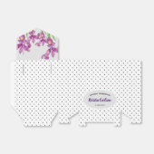 Ballotins Aquarelle violet Irises avec Polkadot noir blanc (Déplié)