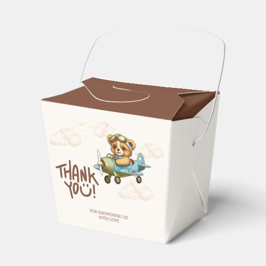 Ballotins Aquarelle Whimsal Avion Teddy Bear Merci (Verso)