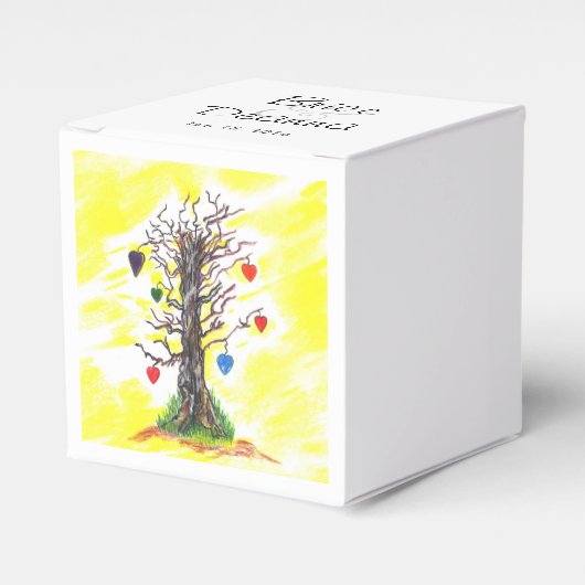 Ballotins Arbre de l'amour Faveur Jaune (Verso)
