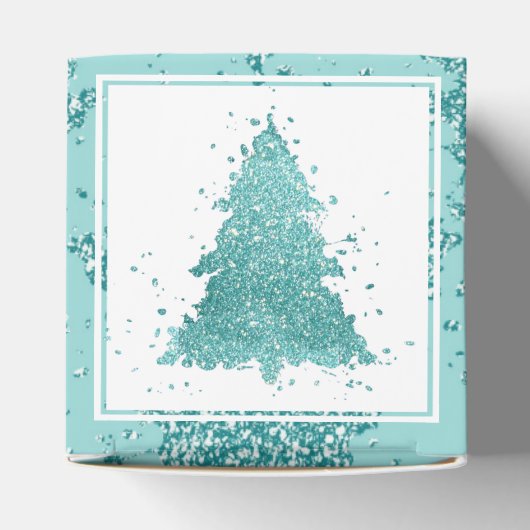 Ballotins Arbre de Noël élégant | Luxe Aqua Mint Splatter (Haut)