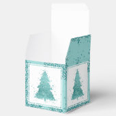 Ballotins Arbre de Noël élégant | Luxe Aqua Mint Splatter (Ouvert)