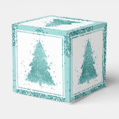 Ballotins Arbre de Noël élégant | Luxe Aqua Mint Splatter (Arrière)