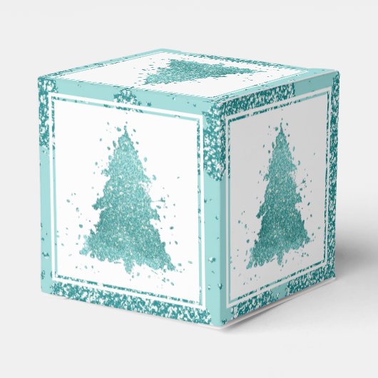 Ballotins Arbre de Noël élégant | Luxe Aqua Mint Splatter (Arrière)