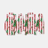 Ballotins Arbre de Noël moderne motif rouge vert rayé (Déplié)