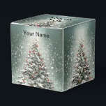 Ballotins Arbre de Noël vert Ornements colorés Neige blanche<br><div class="desc">Arbre de Noël vert ornements colorés Ballotins de neige blanche. Unique,  beau,  design élégant. Facile à personnaliser. Le style de police,  la taille et les couleurs peuvent être modifiés. Éléments correspondants disponibles.</div>